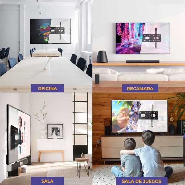 Soporte fijo por detrás de pantalla diferentes lugares Soporte Fijo para Pantalla (19" a 110") + Instalación