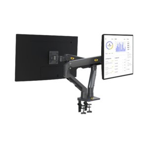 Montaje de Escritorio articulado para 2 monitores de 27-34" / Soporta hasta 16 kg por brazo/ Vesa 75 x 75 / 100 x 100 / Acero / Giro: 360°