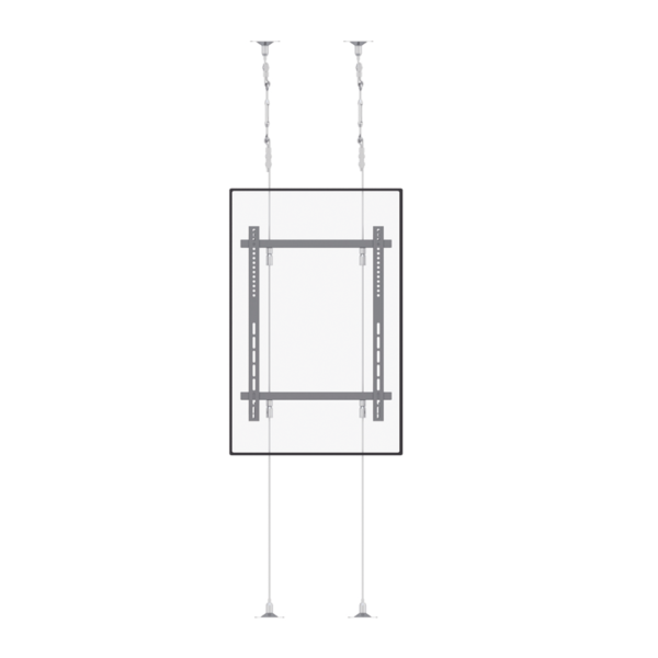 EMWS1U-FRENTE-l.png Montaje Cableado de Acero| Suelo a Techo| Capacidad Máx. de Carga 30kg| Para Pantallas de 32" ~ 75"| VESA 400 x 600