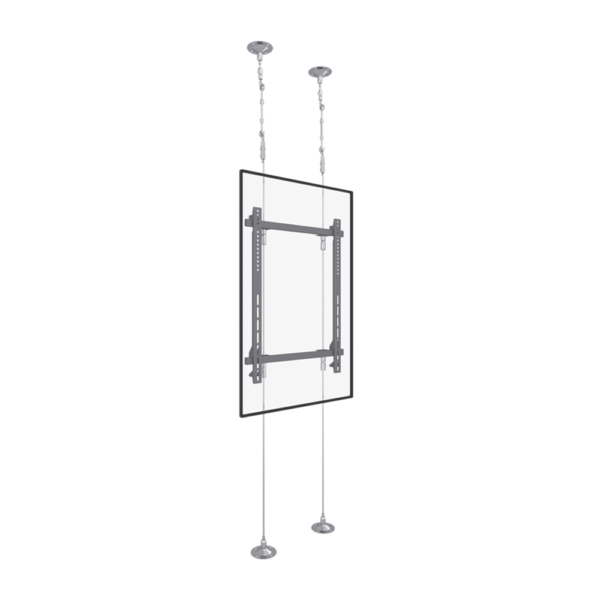 EMWS1U-LAT-IZQ-l.png Montaje Cableado de Acero| Suelo a Techo| Capacidad Máx. de Carga 30kg| Para Pantallas de 32" ~ 75"| VESA 400 x 600
