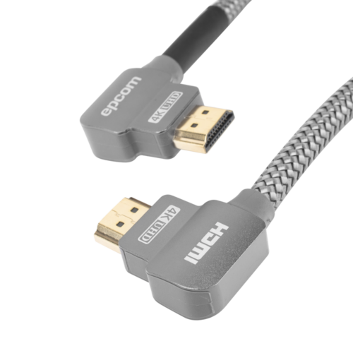 EP90H1M-l.png Cable HDMI Ángulo 90° | 1 Metro (3.28 Pies) | Alta Definición | Versión 2.0 | Alta Velocidad 18Gbps | 4K@60Hz |