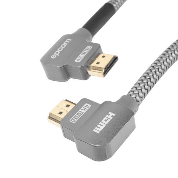 EP90H1M-l.png Cable HDMI Ángulo 90° | 1 Metro (3.28 Pies) | Alta Definición | Versión 2.0 | Alta Velocidad 18Gbps | 4K@60Hz |