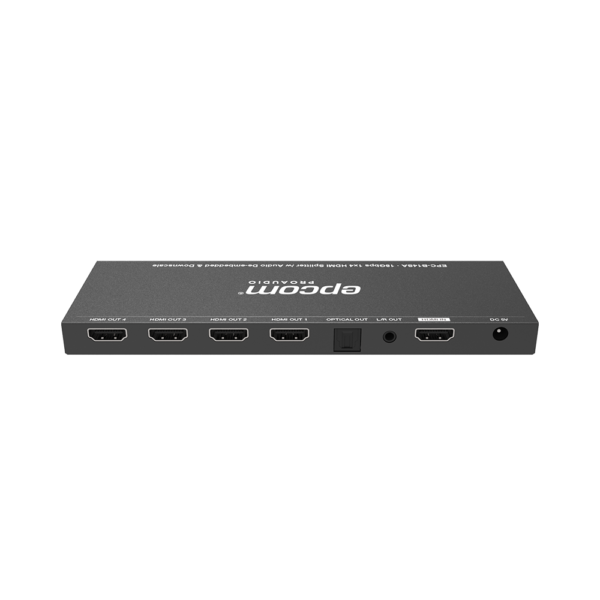 Splitter HDMI 1x4 | 1 Entrada a 4 salidas (Simultaneas) | 4K@60Hz | Extractor de Audio | Down Scaler | HDR  4:4:4 | EDID | 18Gbps