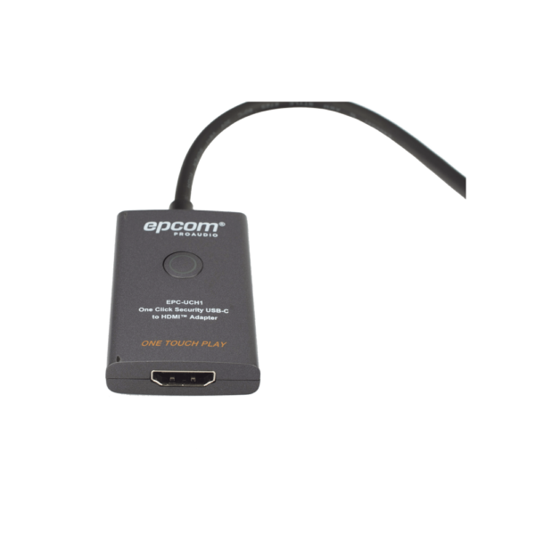 EPCUCH1-AD-3-l.png Adaptador USB-C a HDMI con Seguridad de Un Clic | Resolución 4K Ultra HD 60Hz | HDMI 2.0b 18 Gbps | DP 1.2a | Silenciamiento de Video Instantáneo | Protección ESD ±8kV | Audio 7.1 Canales | Compatibilidad Universal