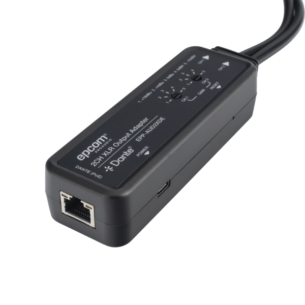 EPPAUD2XDE-AD-2-l.png Extensor de Audio Dante® 2CH XLR Output Adapter | Entrada Digital Dante® | Salida XLR Balanceada/No Balanceada | Latencia Configurable 1-5ms | HDMI 1.4 | HDCP 1.4 | PoE IEEE802.3af | USB-C | Transmisión 100m