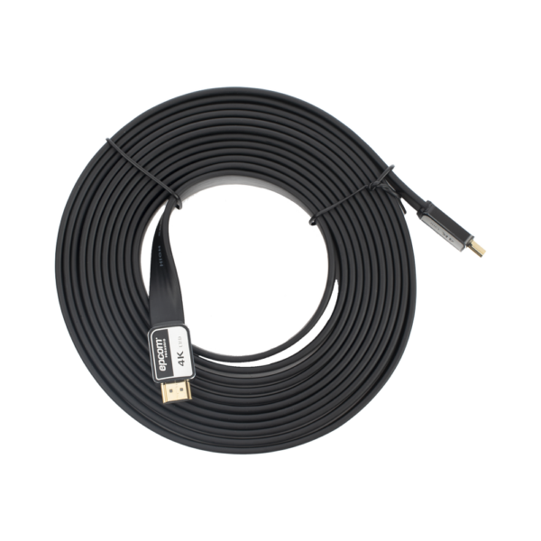 EPPH4K5M-AD-1-l.png Cable HDMI de 5 Metros (16.40 Pies) | Alta Definición | Versión 2.0 | Alta Velocidad 18Gbps | 4K@60Hz | Conectores Chapados en Oro | Tipo Plano