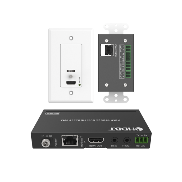 EPPWPB70-AD-1-l.png Kit Extensor HDBaseT | 4K2K@60Hz 40m | 1080p 70m | Función PoC | IR Bidireccional | RS-232 |