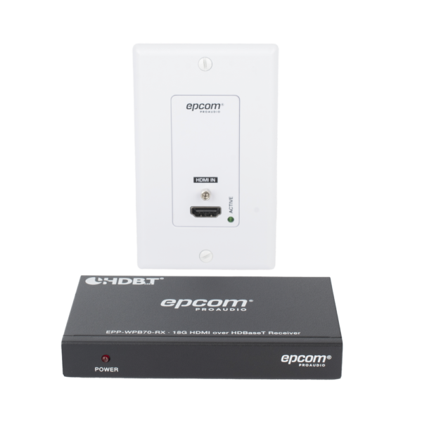 EPPWPB70-AD-6-l.png Kit Extensor HDBaseT | 4K2K@60Hz 40m | 1080p 70m | Función PoC | IR Bidireccional | RS-232 |