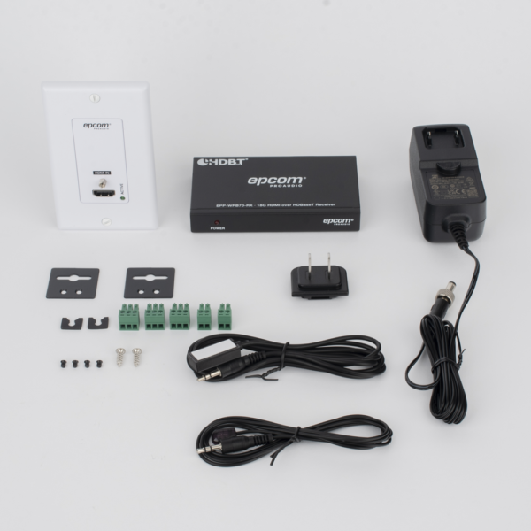 EPPWPB70-AD-8-l.png Kit Extensor HDBaseT | 4K2K@60Hz 40m | 1080p 70m | Función PoC | IR Bidireccional | RS-232 |
