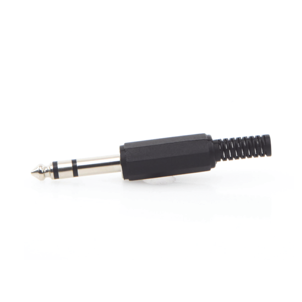Conector macho de 6,3 mm con funda de plastico (estereo)