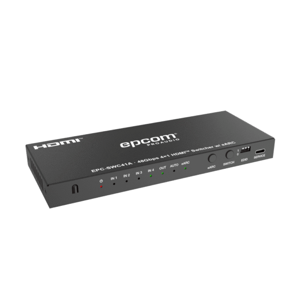 adicional_1S1000-165.png Switch HDMI 4x1 | 8K@60Hz 4:2:0 | 48 Gbps | ARC/eARC | Extracción de Audio | Gestión EDID | Control CEC