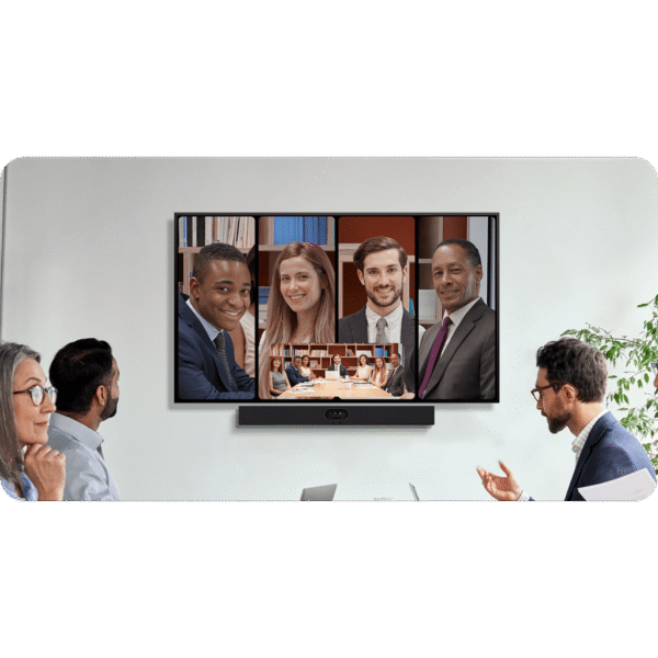 Barra de Videoconferencia todo en uno SmartVision 40 de Yealink para Salas de Conferencia Pequeñas y Medianas con IA y Seguimiento de Voz