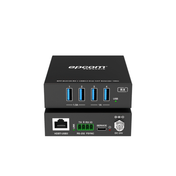 adicional_3S1000-54.png Extensor USB 3.0 | Hasta 100 m por CAT6a | PoC Bidireccional 24 Vcc | RS-232 | 4x USB-A