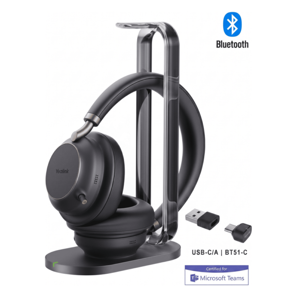 portada_0S1000-192.png Diadema Inalambrica BH76 Plus With Charging Stand Teams Black USB C/A de Yealink con Audio HD y Certificación para Microsoft Teams