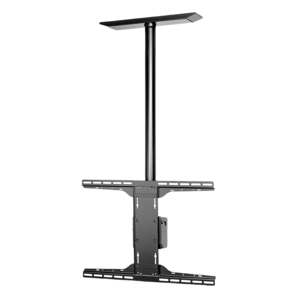 Soporte de techo universal para Pantallas de 32" a 90" / Capacidad de Carga 68.2 kg / Patrón de Montaje hasta 600 x 400 mm / Columna de Aluminio de 36" / Inclinación Ajustable -5° a 20°