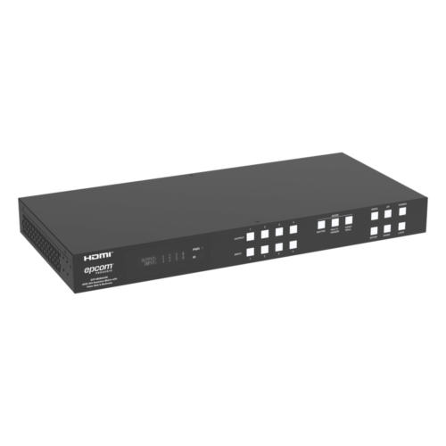 portada_0S1000-246.png Switch de Video Matrix 4x4 HDMI 2.0 | 18Gbps Ancho de Banda | 4K2K@60Hz Resolución | 4 Entradas 4 Salidas HDMI | Audio LPCM y Dolby Digital | Control TCP-IP y RS-232 | Conectores Phoenix para Audio | Metal Enclosure