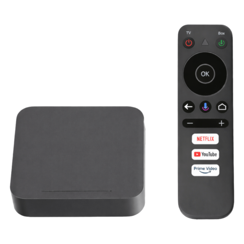 portada_0S1000-253.png STB 4K Android con Google TV / Alto Rendimiento / Conexión Wi-Fi y por Cable / Control Remoto Bluetooth / Salida HDMI / APP Hik Connect Pre-instalada / Software de Gestion para ISPs/ Para modo desarrollador leer la nota en la descripcion