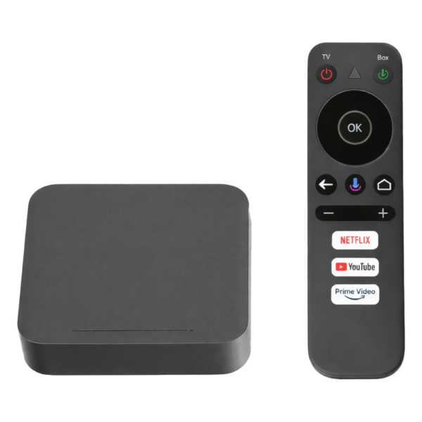 portada_0S1000-253.png STB 4K Android con Google TV / Alto Rendimiento / Conexión Wi-Fi y por Cable / Control Remoto Bluetooth / Salida HDMI / APP Hik Connect Pre-instalada / Software de Gestion para ISPs/ Para modo desarrollador leer la nota en la descripcion
