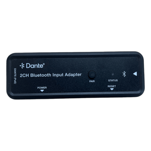 portada_0S1000-278.png Extensor de Audio Dante® 2CH Bluetooth Input Adapter | Entrada Bluetooth 2 Canales | Salida Dante® Digital | Latencia Configurable 1-5 ms | Compatible HDMI 1.4 | HDCP 1.4 | PoE IEEE802.3af | Distancia de Transmisión 100 m