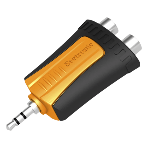 portada_0S1000-443.png Conector Estéreo | 3.5 mm - 2 x conector Hembra RCA | Adaptador de Carcasa de Plástico
