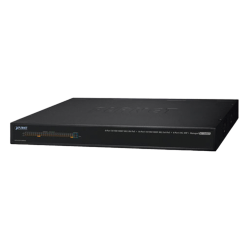 Switch AV Profesional para Integraciones Audiovisuales, , 8 Puertos PoE Gigabit 802.3bt, 16 Puertos PoE Gigabit 802.3at, 4 Puertos SFP 10 G, Hasta 450 W de Potencia
