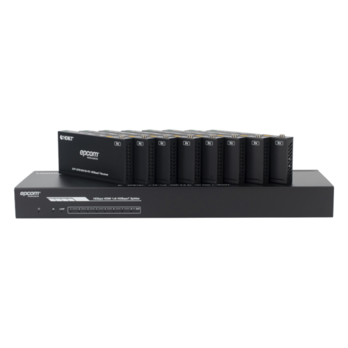 Splitter mas Extensor de Video | 1x8 | ProAV | HDBaseT™ | 120m en 4K@60Hz | 150m en 1080p@60Hz | Cat6/6a/7 | Gestión Avanzada EDID | Control IR y RS232 | PoC | Salida de Audio