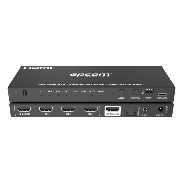 portada_0S1000-756.png Switch HDMI 4x1 | 8K@60Hz 4:2:0 | 48 Gbps | ARC/eARC | Extracción de Audio | Gestión EDID | Control CEC
