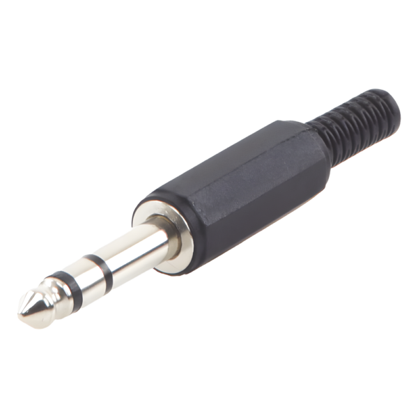 Conector macho de 6,3 mm con funda de plastico (estereo)