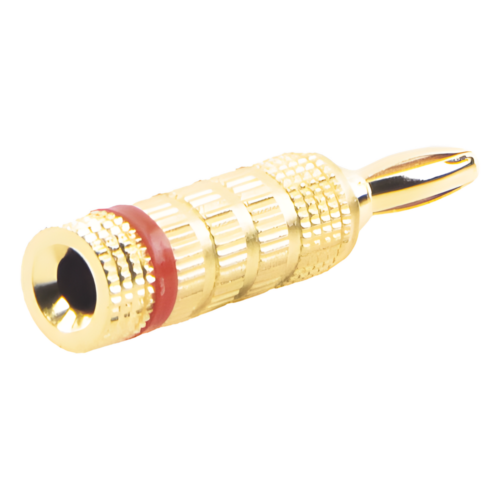 portada_0S1000-924.png Conector Banana Tipo Tornillo para Bocinas | Instalaciones Profesionales de Audio | Chapado en Oro | Color Rojo (1 Pieza)