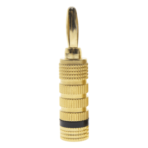 portada_0S1000-925.png Conector Banana Tipo Tornillo para Bocinas | Instalaciones Profesionales de Audio | Chapado en Oro | Color Negro (1 Pieza)