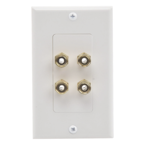 portada_0S1000-926.png Placa de Pared | Postes de Unión Tipo Banana | Conexión para 2 Altavoces | Fácil Instalación | Conectores Chapados en Oro