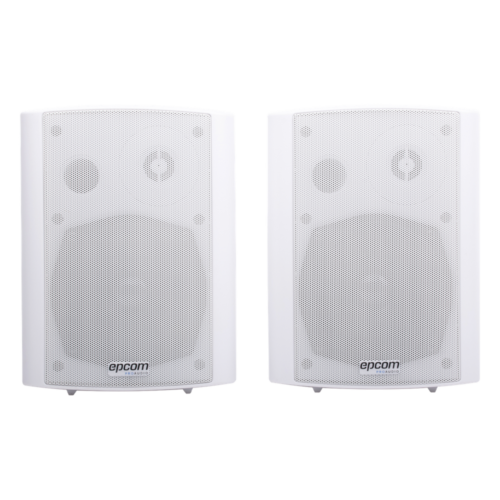 portada_0S1000-966.png Altavoces Amplificada de Montaje en Pared 5"+1.5" | RMS 20W@8ohms y Pasivo 20W | Material ABS | Reja Metálica | Bracket de Metal | Color Blanco