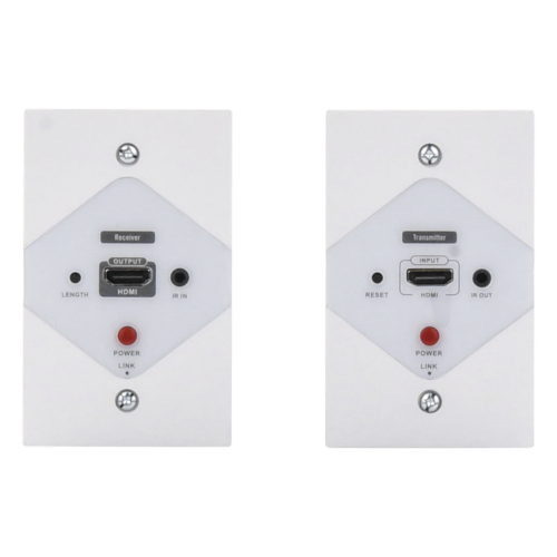 portada_0S1000-975.png Kit Extensor HDMI en PLACAS DE PARED para distancias de 40 metros / Resolución 1080P @ 60 Hz / Cat 6/6A/ 7 / HDR/ Cero Latencia / Soporta Control Remoto / Placa de pared de 2.74 x 4.49” (tamaño estándar de EE.UU.).