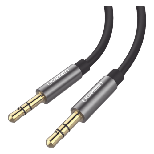 portada_0S1000-977.png Cable Auxiliar 2 Metros / Conector 3.5mm a 3.5mm / Macho a Macho / Cubierta de TPE / Carcasa de Aluminio / Color Negro