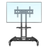 Soporte de Pantalla con Ruedas AVA1500601PNB / Compatible con Monitores de 32" a 75" / VESA 200x200 a 600x400 mm / Carga 45.5 kg (100 lbs) / Altura Ajustable 1120-1520 mm / Base para Accesorios / 4 Ruedas 360°