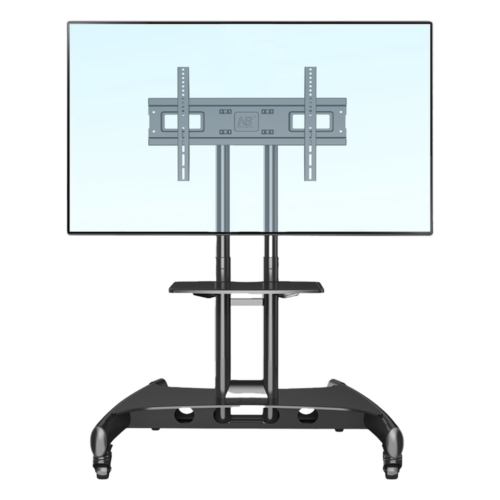 Soporte de Pantalla con Ruedas AVA1500601PNB / Compatible con Monitores de 32" a 75" / VESA 200x200 a 600x400 mm / Carga 45.5 kg (100 lbs) / Altura Ajustable 1120-1520 mm / Base para Accesorios / 4 Ruedas 360°