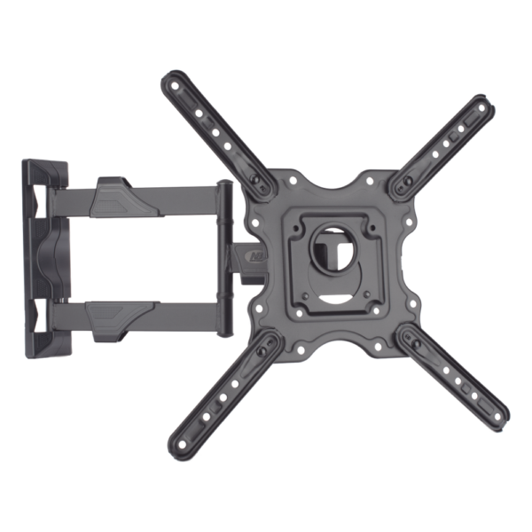 Montaje de Pared Articulado P4-NB / Pantallas de 32" a 55" / VESA 100x100 a 400x400 mm / Carga 27.2 kg (60 lbs) / Inclinación +8° a -5° / Giro 180° / Distancia de Pared 5 a 40 cm / Acero