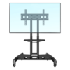 Soporte de Pantalla con Ruedas AVA1500601PNB / Compatible con Monitores de 32" a 75" / VESA 200x200 a 600x400 mm / Carga 45.5 kg (100 lbs) / Altura Ajustable 1120-1520 mm / Base para Accesorios / 4 Ruedas 360°