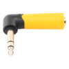 sec_5_2S1000-140.png Conector Estéreo | 1/4in - 1/4in | Conector de angulo recto | Adaptador de Carcasa de Plastico