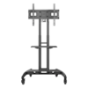 Soporte de Pantalla con Ruedas AVA1500601PNB / Compatible con Monitores de 32" a 75" / VESA 200x200 a 600x400 mm / Carga 45.5 kg (100 lbs) / Altura Ajustable 1120-1520 mm / Base para Accesorios / 4 Ruedas 360°
