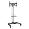 Soporte de Pantalla con Ruedas AVA1500601PNB / Compatible con Monitores de 32" a 75" / VESA 200x200 a 600x400 mm / Carga 45.5 kg (100 lbs) / Altura Ajustable 1120-1520 mm / Base para Accesorios / 4 Ruedas 360°