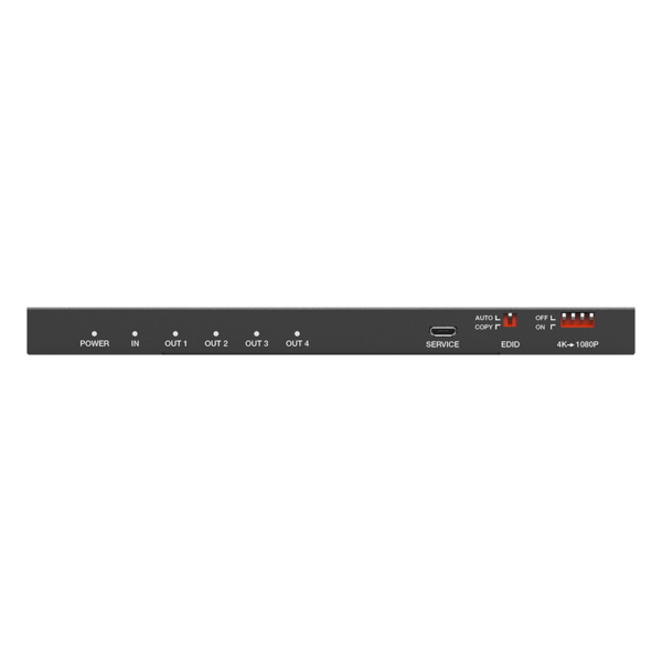 Splitter HDMI 1x4 | 1 Entrada a 4 salidas (Simultaneas) | 4K@60Hz | Extractor de Audio | Down Scaler | HDR  4:4:4 | EDID | 18Gbps