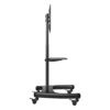Soporte de Pantalla con Ruedas AVA1500601PNB / Compatible con Monitores de 32" a 75" / VESA 200x200 a 600x400 mm / Carga 45.5 kg (100 lbs) / Altura Ajustable 1120-1520 mm / Base para Accesorios / 4 Ruedas 360°