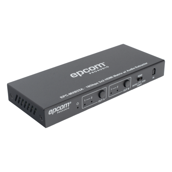 Matricial HDMI | 2x2 | 4K2K@60Hz | HDR | YCbCr 4:4:4 | EDID Auto | Extractor de Audio | Salida de audio análoga y digitalizados | HDCP 2.2 | 18 Gbps