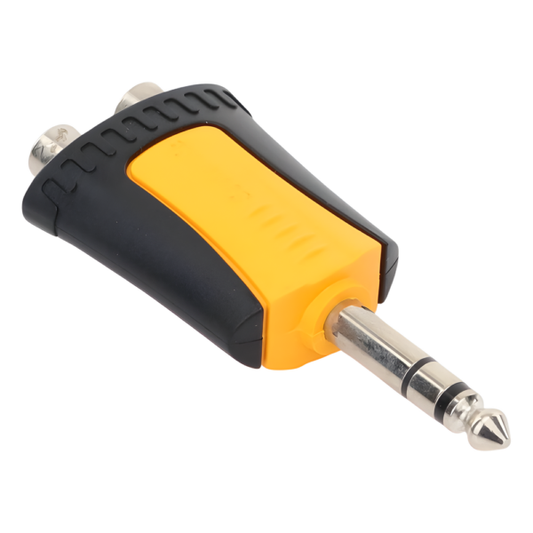 sec_5_4S1000-71.png Conector Estéreo | 1/4in - 2 x RCA hembra | Adaptador de Carcasa de Plastico |