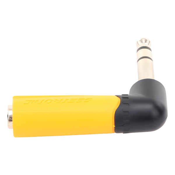 sec_5_4S1000-73.png Conector Estéreo | 1/4in - 1/4in | Conector de angulo recto | Adaptador de Carcasa de Plastico