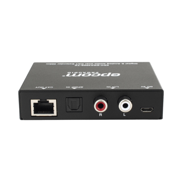 Extensor de Audio | Digital Óptico y Analógico | Transmisión hasta 300 m | Soporte 48/96/192 kHz | Selección de salida en receptor | Función POC bidireccional | Plug-and-Play | Ideal para HDTV, AVR y sistemas multizona