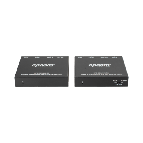 EPCEDA300S-l.png Extensor de Audio | Digital Óptico y Analógico | Transmisión hasta 300 m | Soporte 48/96/192 kHz | Selección de salida en receptor | Función POC bidireccional | Plug-and-Play | Ideal para HDTV, AVR y sistemas multizona