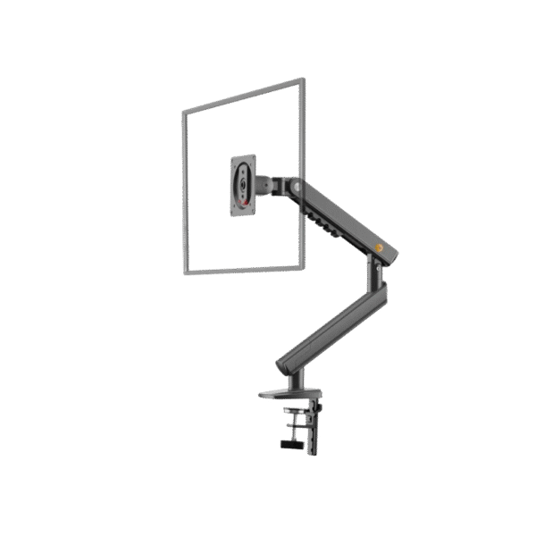 Brazo Ergonómico para Monitor / Soporte 17"-32" / Carga 2-7 kg / Ajuste de Tensión / Rotación ±90° / Instalación Abrazadera o Pasacables