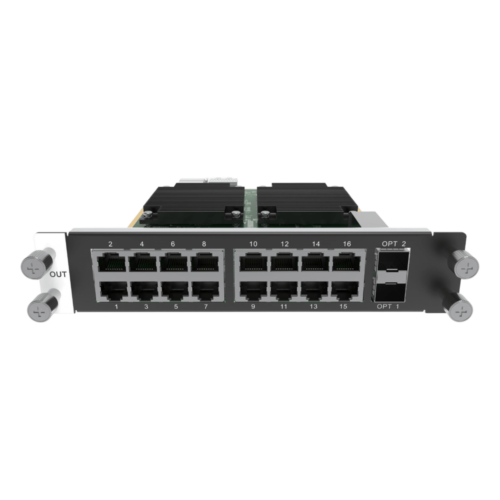 portada_0S1000-124.png Tarjeta de salida de 16 puertos RJ45 + 2 Puertos STP
